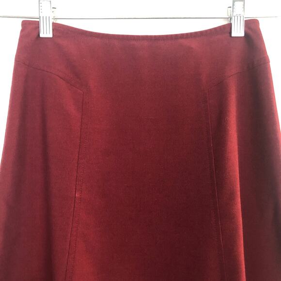 Wrapper High Waisted Red A Line Skirt - Picture 2 of 10